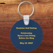 Golf - Laatste Swing Voor de Trouwfeest Uitstap Sleutelhanger (Achterkant)