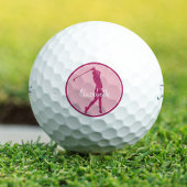 Golf Lady Golfer Player Chic Pink Sports Monogram Golfballen
