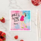 Golf Lady goufer roze thema Laat T-shirt Servet (Insitu)