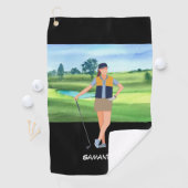 Golf Lady is golfspeler Golfhanddoek (Insitu)