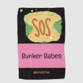 Golf Lady vrouw Bunker Babes Golfhanddoek (Voorkant)