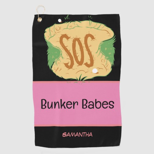 Golf Lady vrouw Bunker Babes Golfhanddoek (Voorkant)
