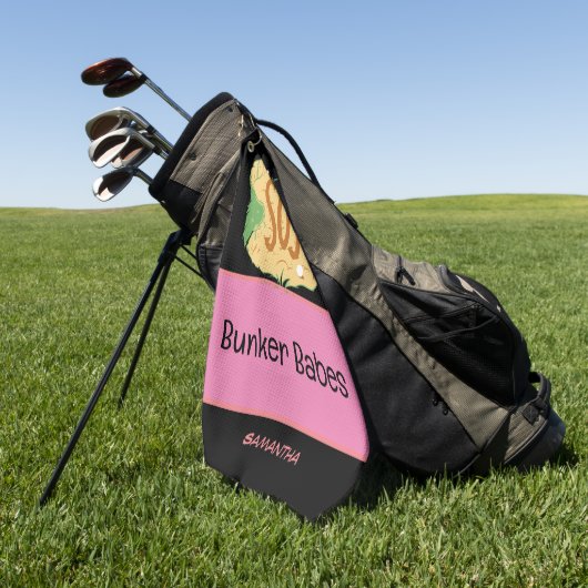 Golf Lady vrouw Bunker Babes Golfhanddoek (Groen)