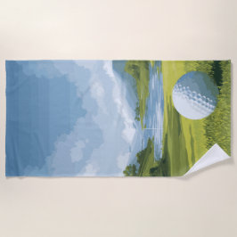 Golf Landschapsillustratie – Schilderij van Schitt Strandlaken