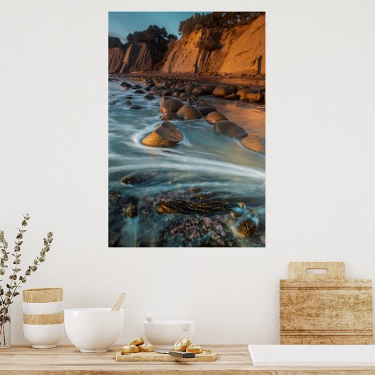 Golf langs het strand, Californië Poster (Keuken)