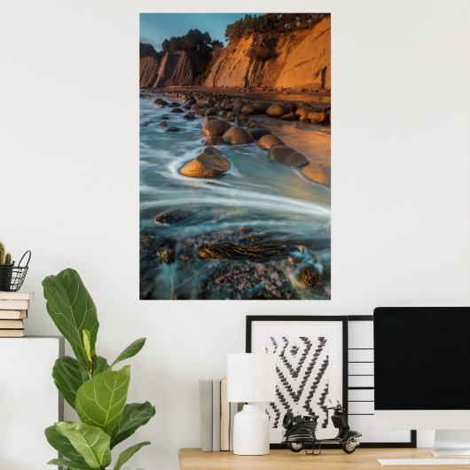 Golf langs het strand, Californië Poster (Thuiskantoor)