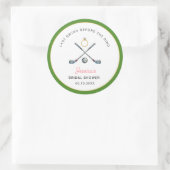 Golf "Last swing Before the ring" Bridal Shower Ronde Sticker (Tas)