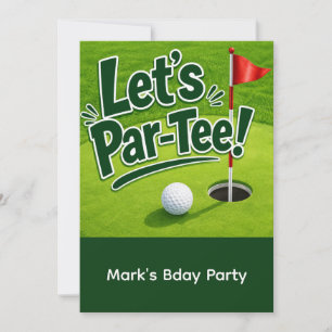 Golf Laten we een Par-Tee-feestje houden op de put Kaart