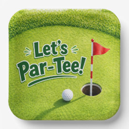Golf Laten we een Par-Tee Puttende Groen Feestje g Papieren Bordje