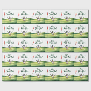 Golf Laten we een tee afslaan met een golfvlag op Cadeaupapier