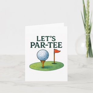 Golf Laten we feesten met golfbal op tee