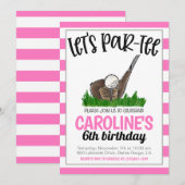Golf Laten we Par-t-shirt verjaardagsuitnodiging Kaart (Voorkant / Achterkant)