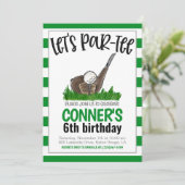 Golf Laten we Par-t-shirt verjaardagsuitnodiging Kaart (Staand voorkant)