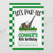 Golf Laten we Par-t-shirt verjaardagsuitnodiging Kaart (Voorkant / Achterkant)