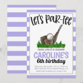 Golf Laten we Par-t-shirt verjaardagsuitnodiging Kaart (Voorkant / Achterkant)