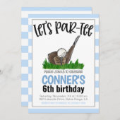Golf Laten we Par-t-shirt verjaardagsuitnodiging Kaart (Voorkant / Achterkant)
