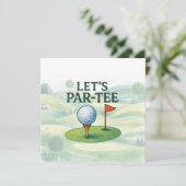 Golf Laten we Par-Tee Feest Golf Thema Kaart (Staand voorkant)
