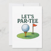 Golf Laten we Par-Tee Feest Golf Thema Kaart (Voorkant)