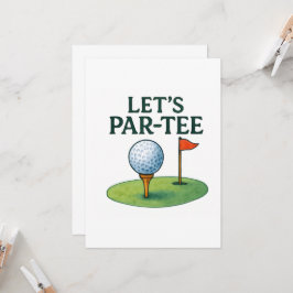 Golf Laten we Par-Tee Feest Golf Thema Kaart