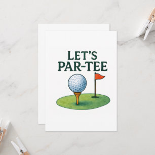 Golf Laten we Par-Tee Feest Golf Thema Kaart