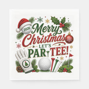 Golf Laten we Par-Tee Golf Kerst Thema  Servet