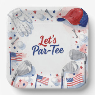 Golf Laten we Par Tee met Amerikaans thema Papieren Bordje