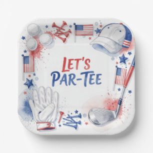 Golf Laten we Par Tee met Amerikaans thema Papieren Bordje