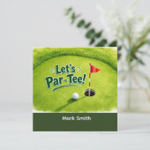 Golf Laten we Par-Tee Putting Green Feestje Kaart (Staand voorkant)
