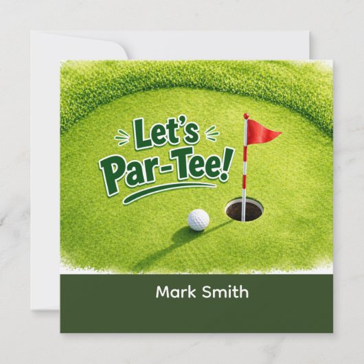 Golf Laten we Par-Tee Putting Green Feestje Kaart (Voorkant)