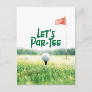 Golf Laten we Par Tee voor Golfer Briefkaart