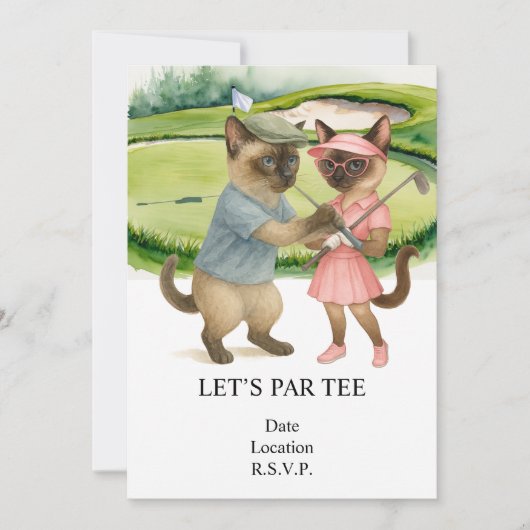 Golf Laten we Par tee voor kattenliefhebbers Kaart (Voorkant)