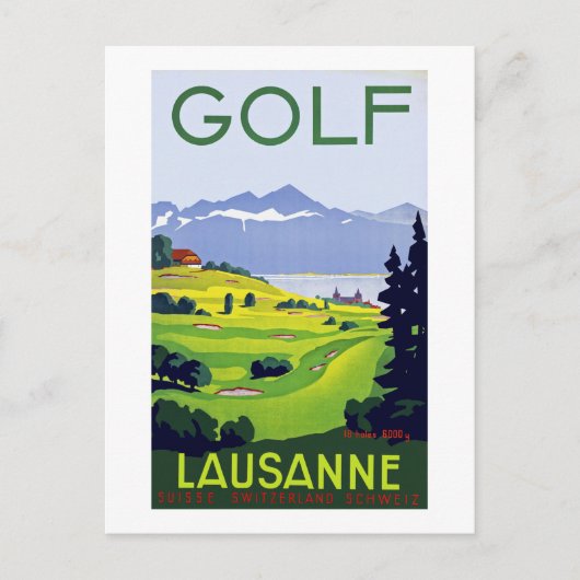 Golf ~ Lausanne Briefkaart (Voorkant)