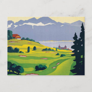  Golf Lausanne City-meer Zwitserland Briefkaart