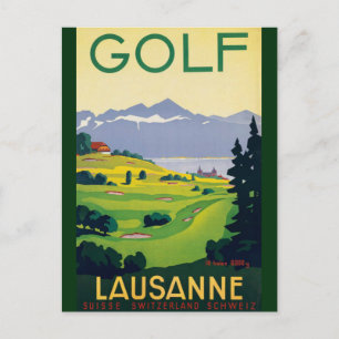 Golf Lausanne City-meer Zwitserland Briefkaart