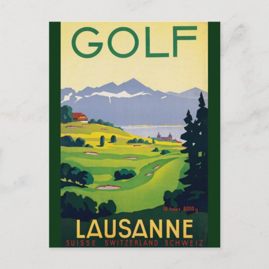  Golf Lausanne City-meer Zwitserland Briefkaart (Voorkant)