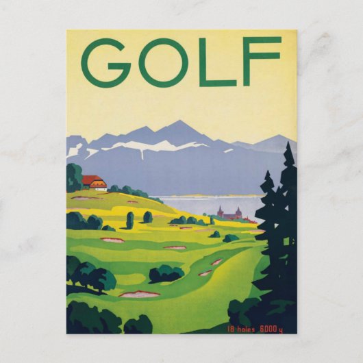  Golf Lausanne City-meer Zwitserland Briefkaart (Voorkant)