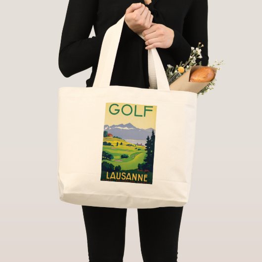  Golf Lausanne City-meer Zwitserland Grote Tote Bag (Voorkant (product))
