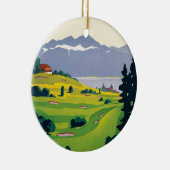  Golf Lausanne City-meer Zwitserland Keramisch Ornament (Rechts)