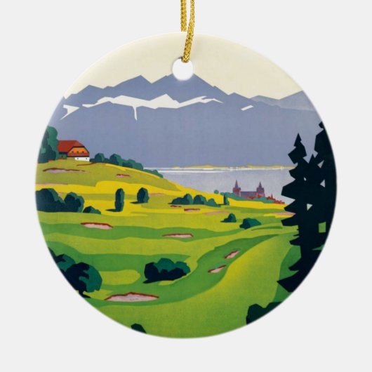  Golf Lausanne City-meer Zwitserland Keramisch Ornament (Voorkant)