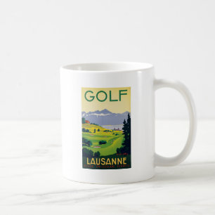 Golf Lausanne City-meer Zwitserland Koffiemok