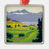  Golf Lausanne City-meer Zwitserland Metalen Ornament (Voorkant)