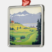  Golf Lausanne City-meer Zwitserland Metalen Ornament (Links)