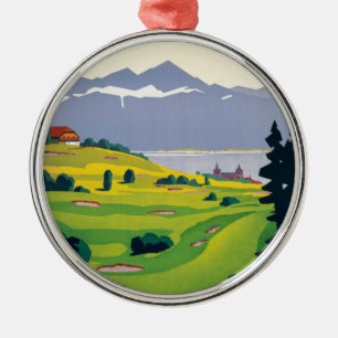  Golf Lausanne City-meer Zwitserland Metalen Ornament