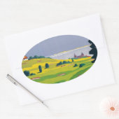 Golf Lausanne City-meer Zwitserland Ovale Sticker (Envelop)