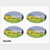 Golf Lausanne City-meer Zwitserland Ovale Sticker (Vel)