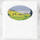  Golf Lausanne City-meer Zwitserland Ovale Sticker (Tas)
