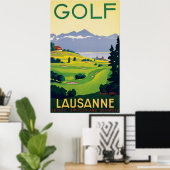  Golf Lausanne City-meer Zwitserland Poster (Thuiskantoor)