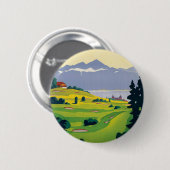  Golf Lausanne City-meer Zwitserland Ronde Button 5,7 Cm (Voorkant /achterkant)
