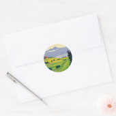  Golf Lausanne City-meer Zwitserland Ronde Sticker (Envelop)