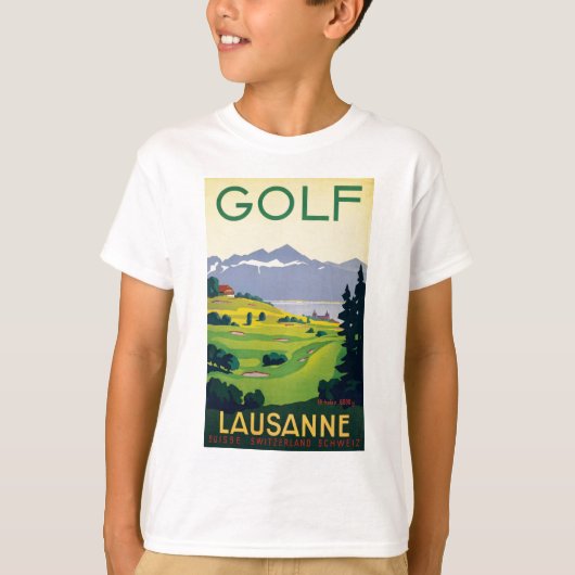  Golf Lausanne City-meer Zwitserland T-shirt (Voorkant)